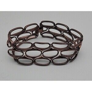 FOSSIL COPPER TONE BRACELET MULTI LINK OVAL HOOP DESIGN